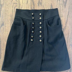 CHANEL Black Skirt with Gold Buttons